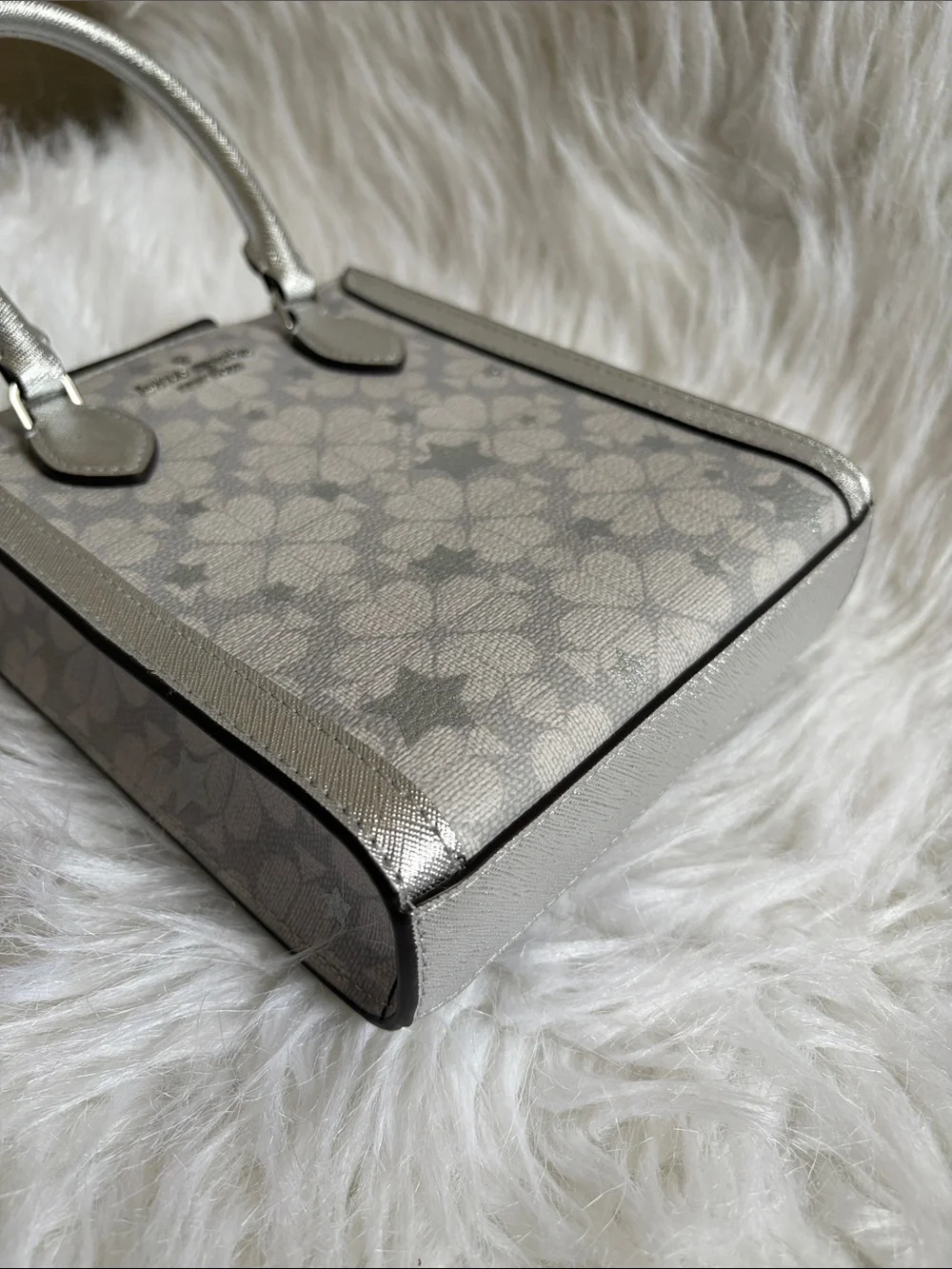 Kate Spade Silver Floral Mini Tote